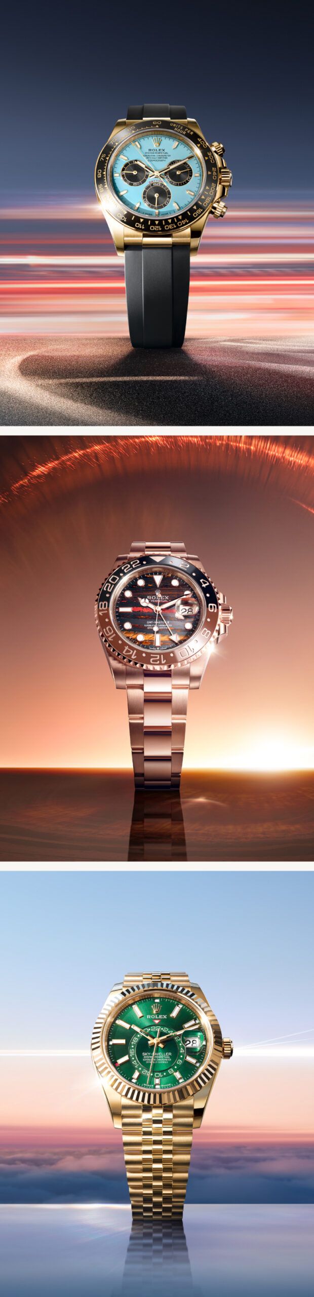 Rolex exklusive Zifferblätter 2025 – Daytona, GMT‑Master II, Sky‑Dweller bei Stebler Gstaad