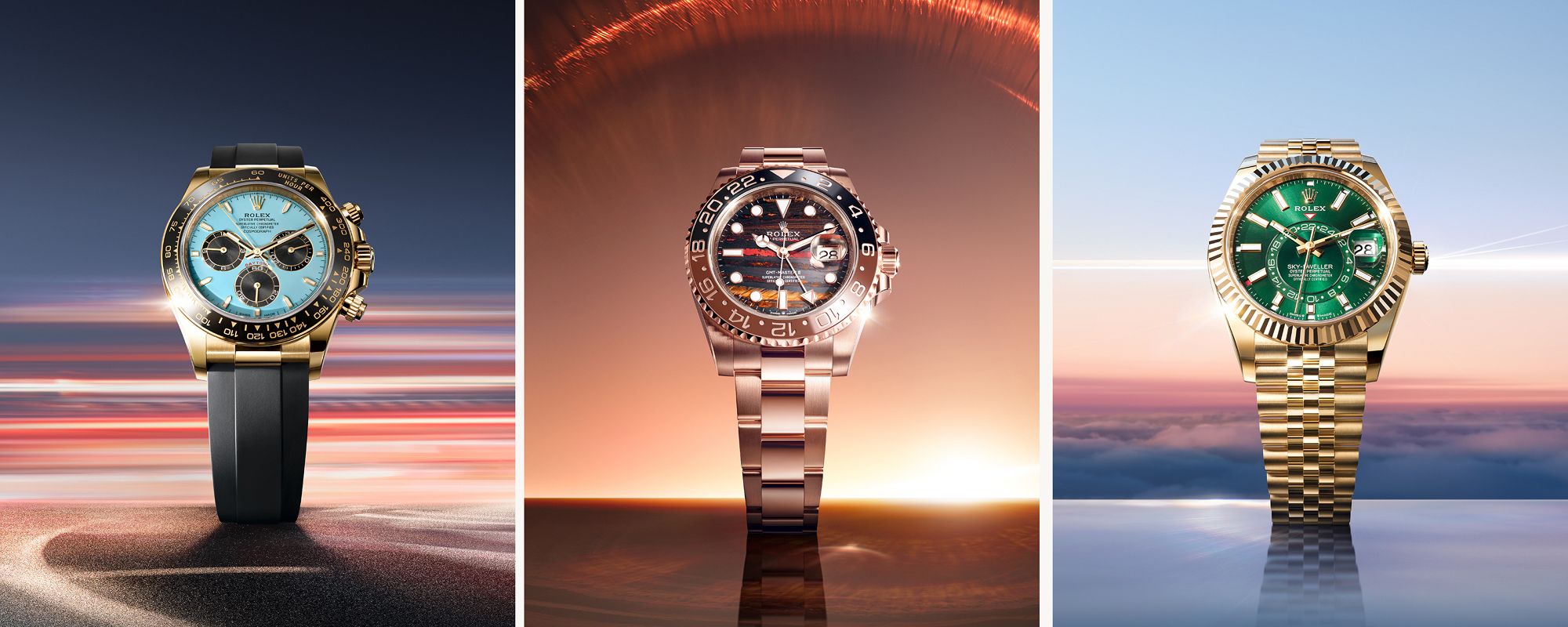 Rolex exklusive Zifferblätter 2025 – Daytona, GMT‑Master II, Sky‑Dweller bei Stebler Gstaad