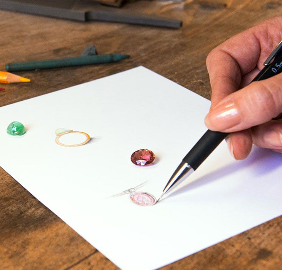 Atelier jewelry gemstones and pearls 